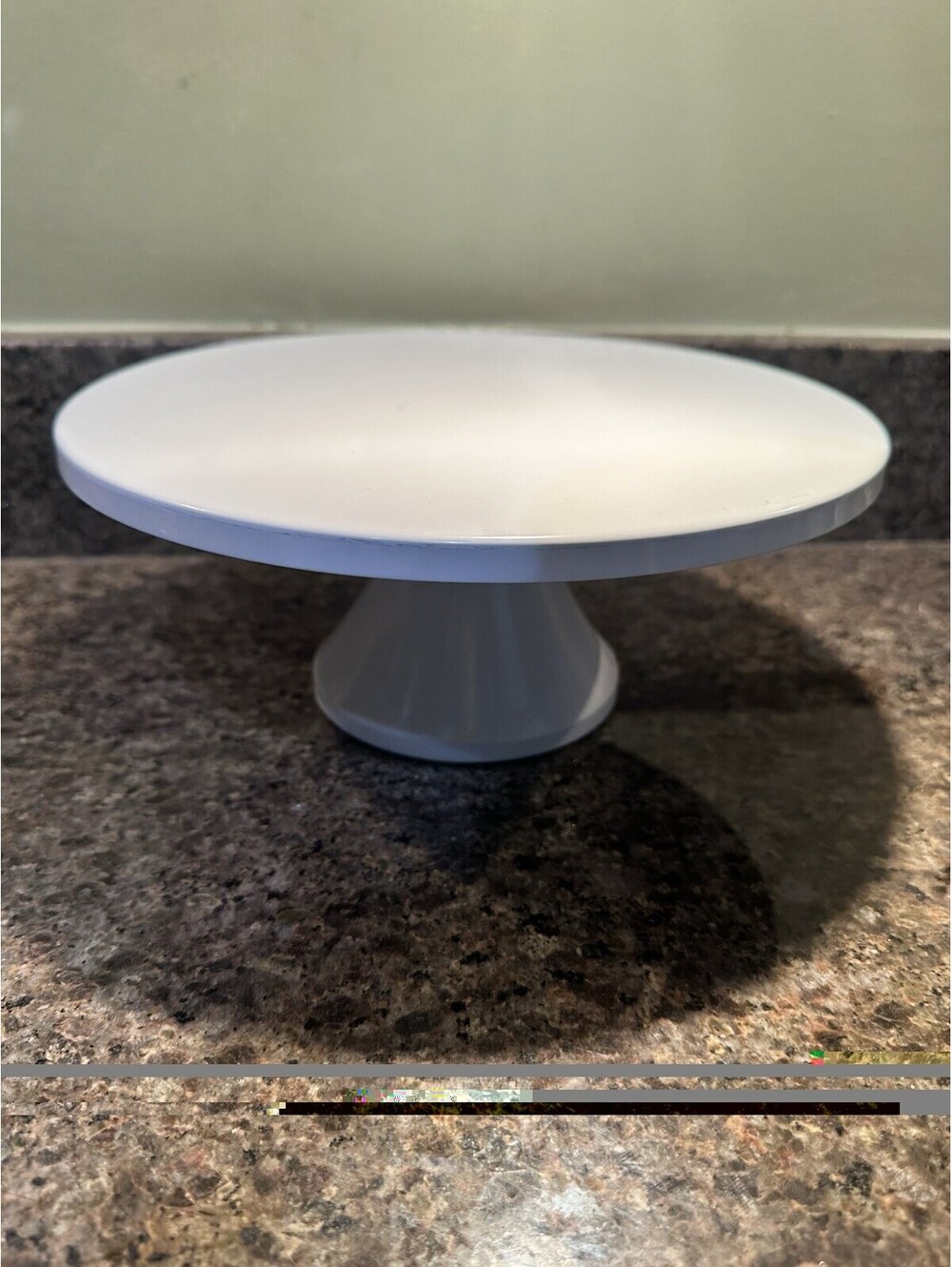 Spritz White Metal Enamel Cake Stand 10 Inch Round Pedestal Dessert Display